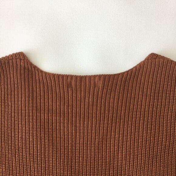 Lulus V Neck Sweater Womens Small Copper/Brown Dolman Sleeves - Picture 10 of 11